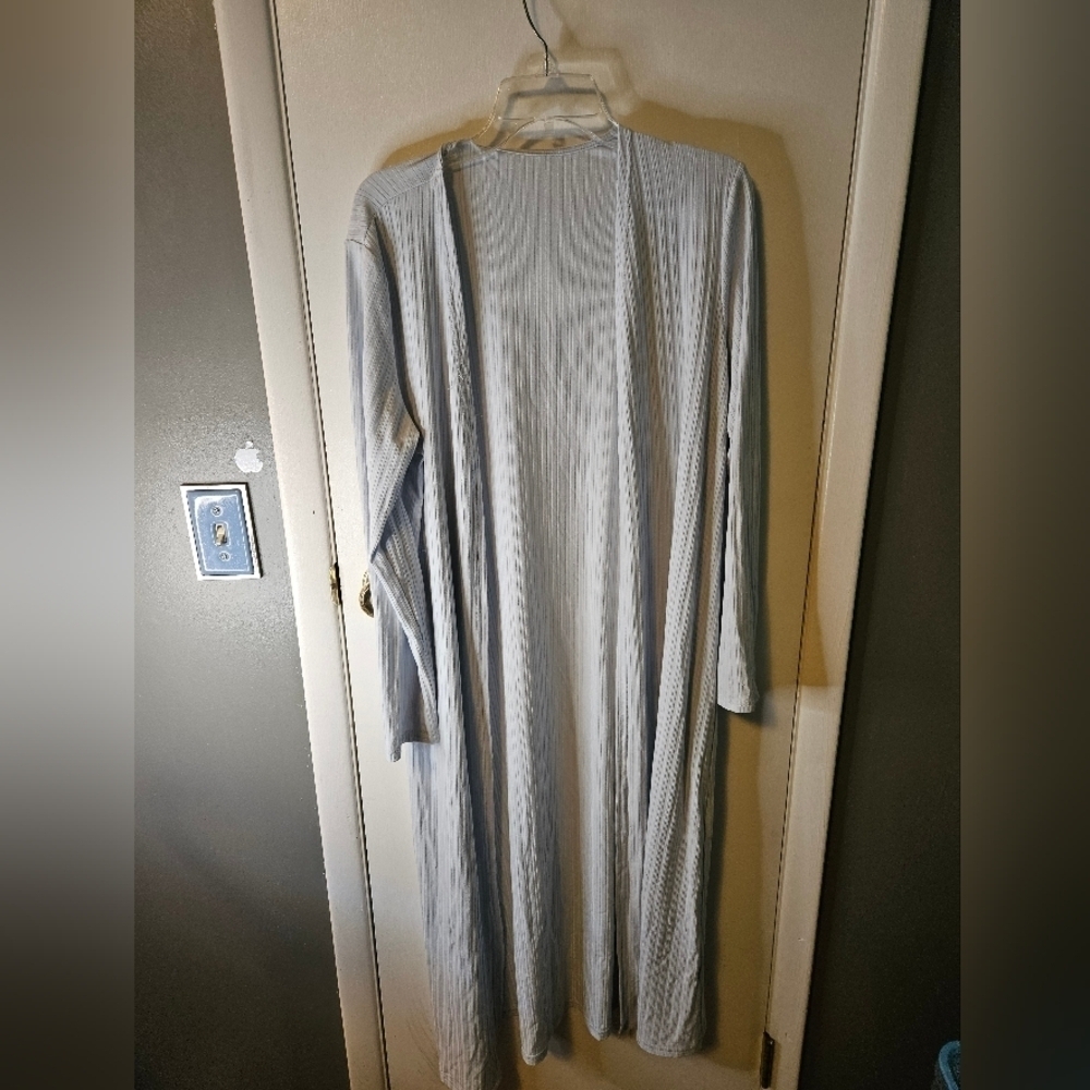 Women's Size Large Duster Cardigan Light Blue
